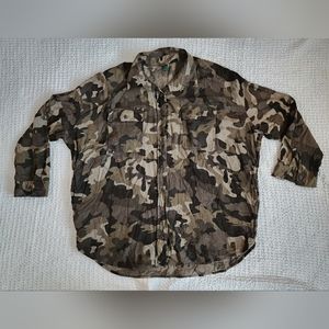 Wild Fabel camouflage flannel with pockets plus size XXL NWOT